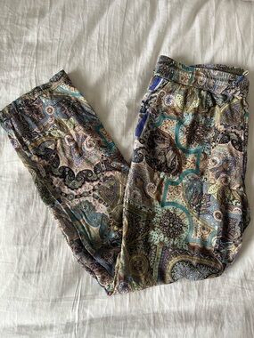 Zara Home Beach Collection Lightweight Paisley Flowy Pants